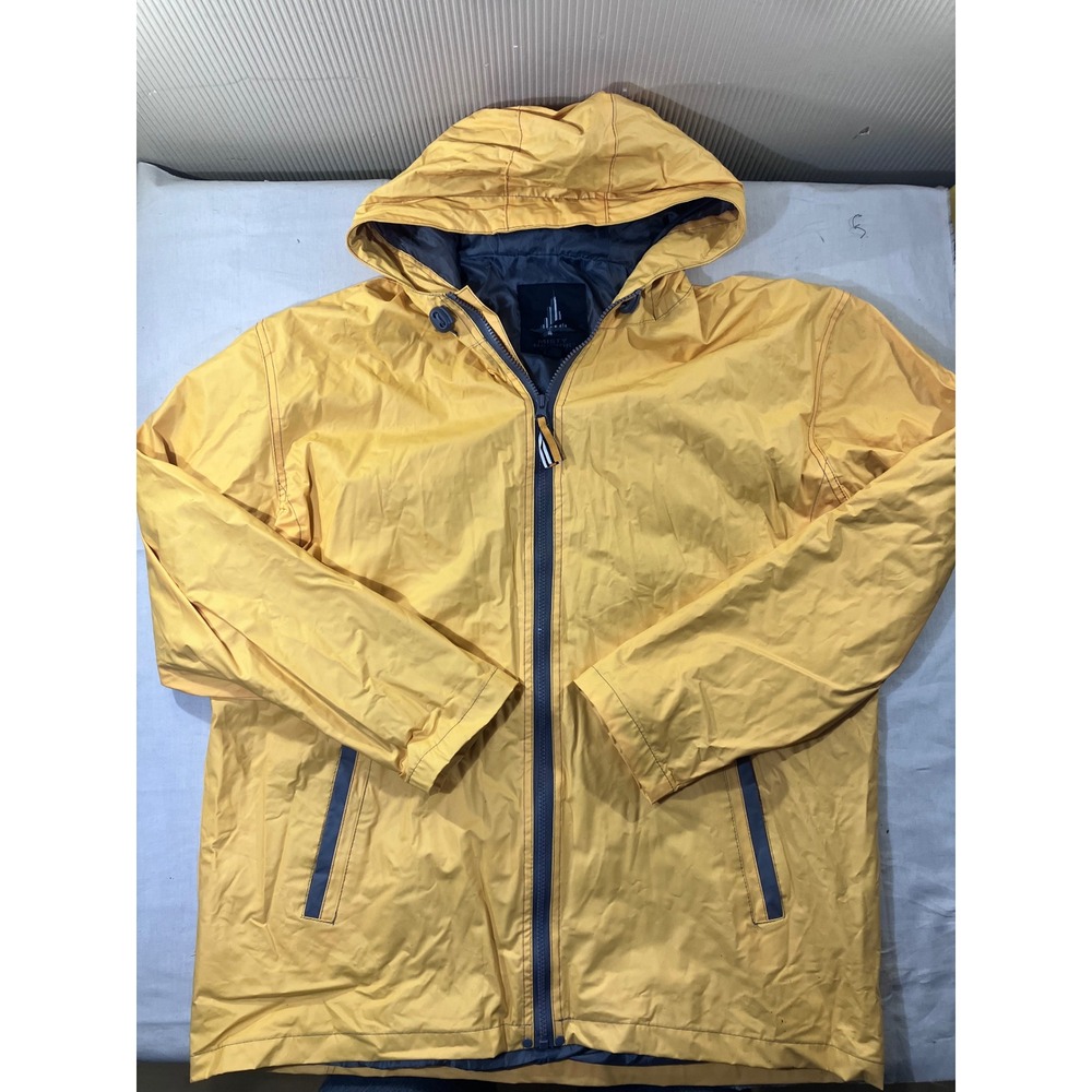 Misty Harbor‎ Yellow Hooded Rain Jacket Water Resistant Size Large